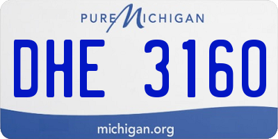 MI license plate DHE3160