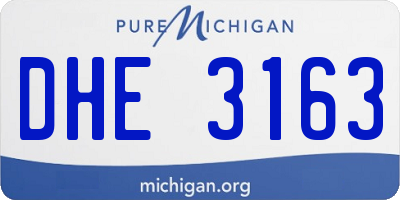 MI license plate DHE3163