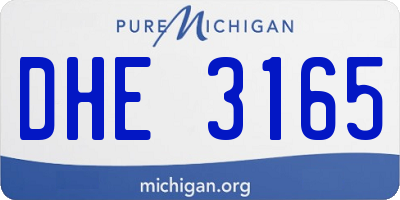 MI license plate DHE3165