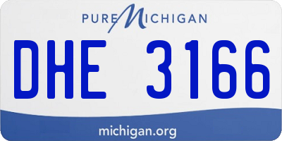 MI license plate DHE3166
