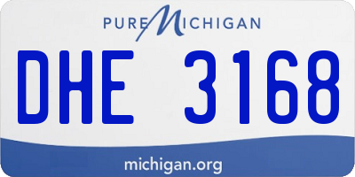 MI license plate DHE3168