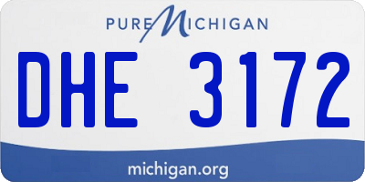 MI license plate DHE3172