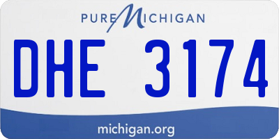 MI license plate DHE3174
