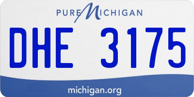 MI license plate DHE3175