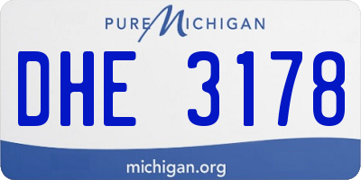 MI license plate DHE3178