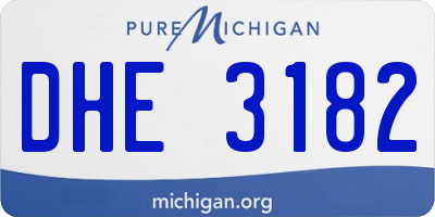 MI license plate DHE3182