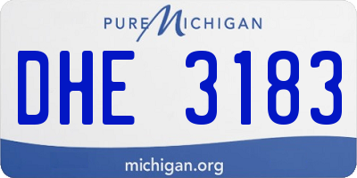 MI license plate DHE3183