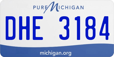 MI license plate DHE3184