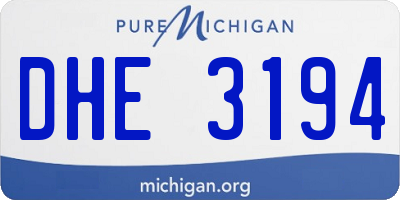MI license plate DHE3194