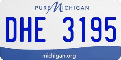 MI license plate DHE3195