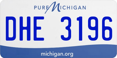 MI license plate DHE3196