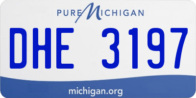 MI license plate DHE3197