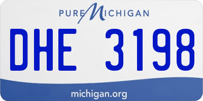 MI license plate DHE3198