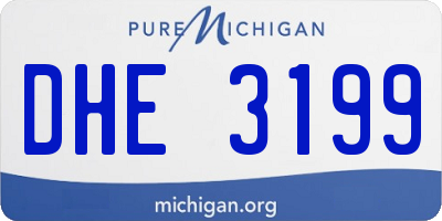 MI license plate DHE3199