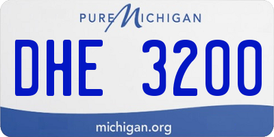 MI license plate DHE3200