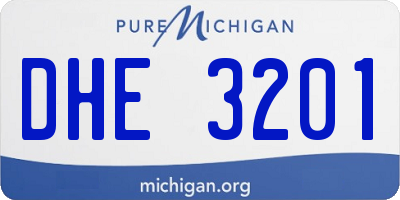 MI license plate DHE3201