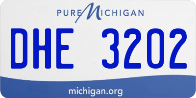 MI license plate DHE3202