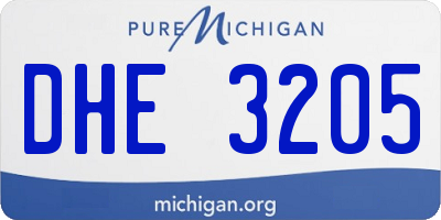 MI license plate DHE3205