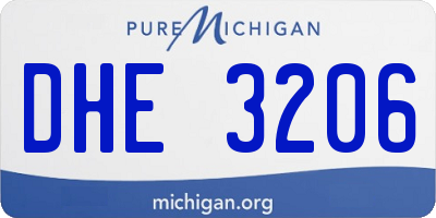 MI license plate DHE3206