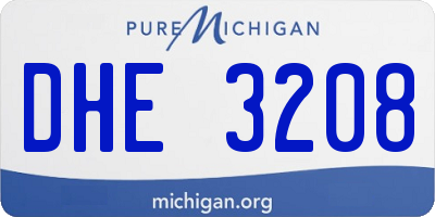 MI license plate DHE3208
