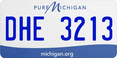MI license plate DHE3213