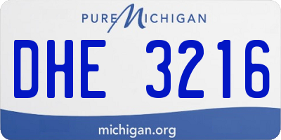 MI license plate DHE3216