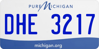 MI license plate DHE3217