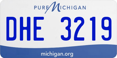 MI license plate DHE3219