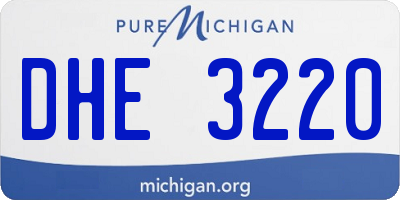 MI license plate DHE3220