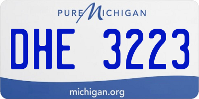 MI license plate DHE3223