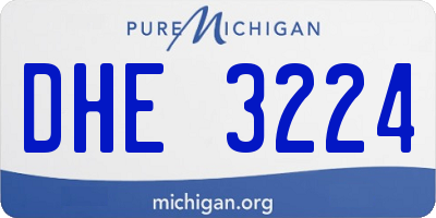 MI license plate DHE3224