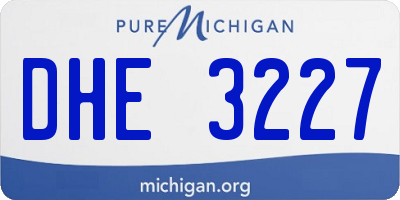 MI license plate DHE3227
