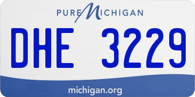 MI license plate DHE3229
