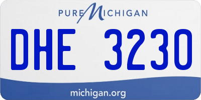 MI license plate DHE3230