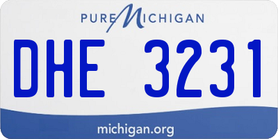 MI license plate DHE3231