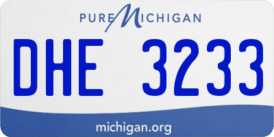 MI license plate DHE3233