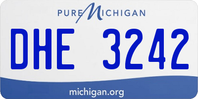 MI license plate DHE3242