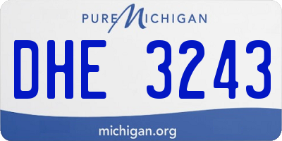 MI license plate DHE3243