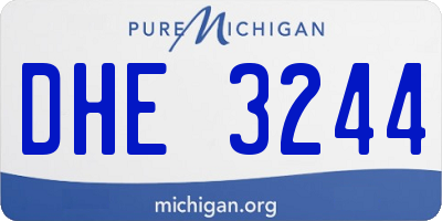 MI license plate DHE3244