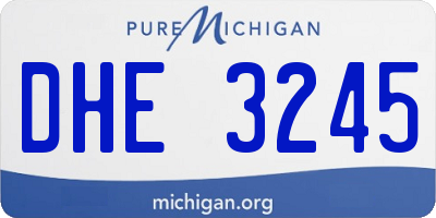 MI license plate DHE3245