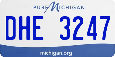 MI license plate DHE3247