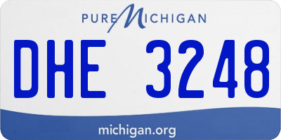 MI license plate DHE3248
