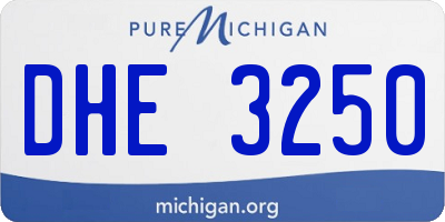MI license plate DHE3250