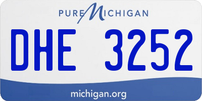 MI license plate DHE3252