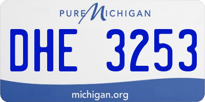 MI license plate DHE3253