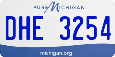 MI license plate DHE3254