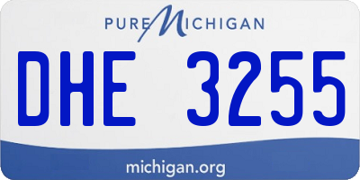 MI license plate DHE3255