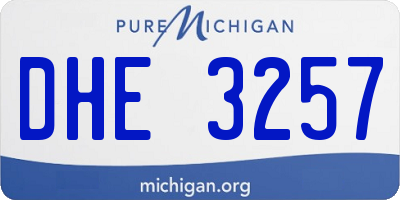 MI license plate DHE3257