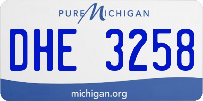 MI license plate DHE3258