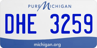 MI license plate DHE3259